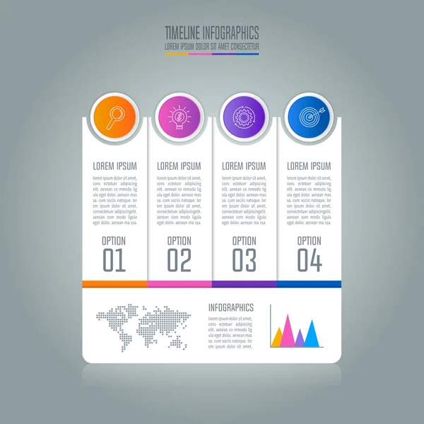 Koncepcja biznesowa infografikę osi czasu z 4 Opcje. — Wektor stockowy