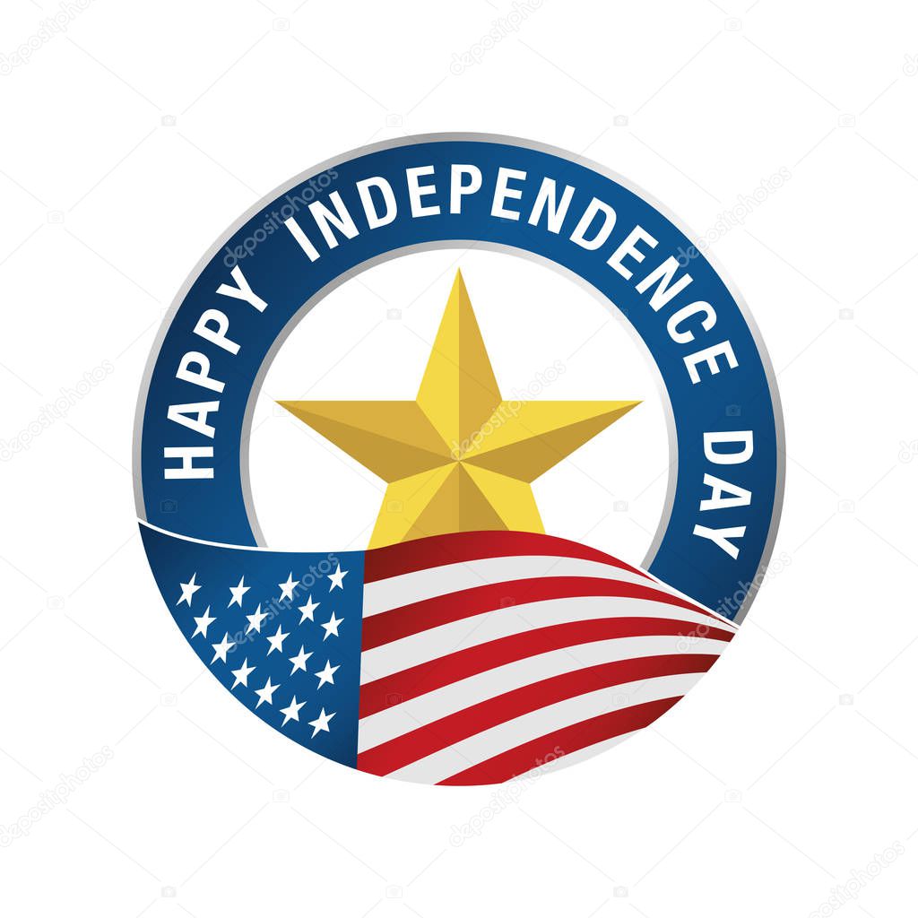 4th of July celebration icon. Happy Independence Day, Vector illustration.