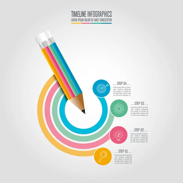 时间线图表业务概念与 4 个选项. — 图库矢量图片