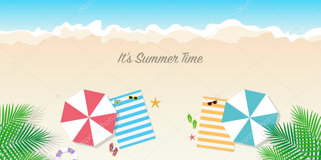 Summer time background. Season vacation, weekend. Vector Illustr