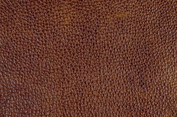 Brązowy skórzany tekstura zbliżenie. Skóra tekstura tło. — Zdjęcie stockowe
