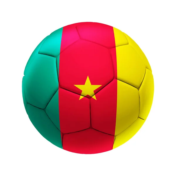 3D μπάλα ποδοσφαίρου με ομάδα σημαία του Καμερούν. — Φωτογραφία Αρχείου
