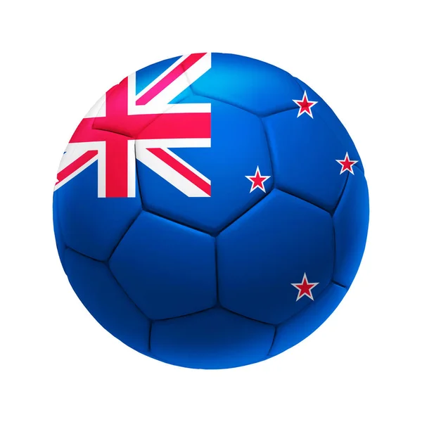 Ballon de football 3D avec drapeau de l'équipe de Nouvelle-Zélande . — Photo