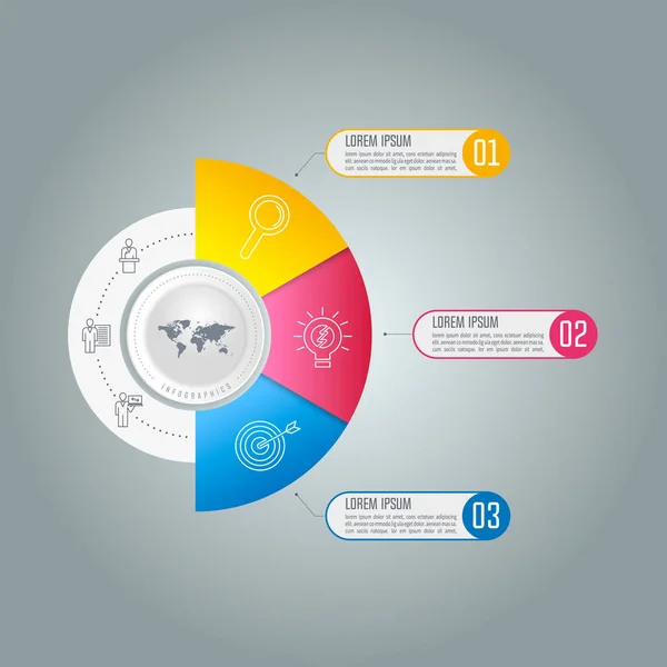 Infografika návrhu obchodní koncept s 3 možnosti. — Stockový vektor