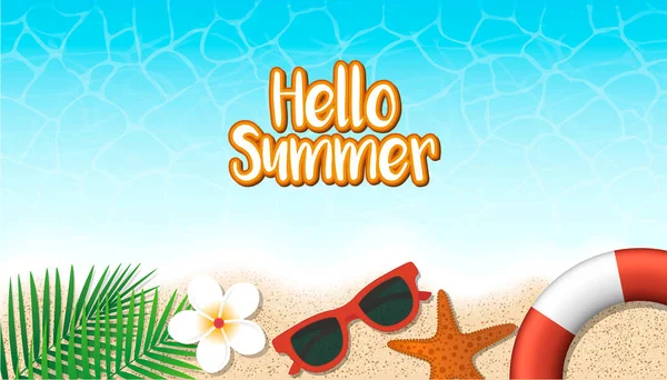 Hello summer holiday background. Season vacation, weekend. Vecto — Stock Vector