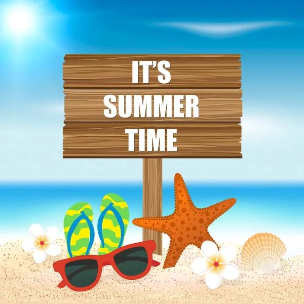 Summer holiday background. Season vacation, weekend. Vector Illu — Stock Vector
