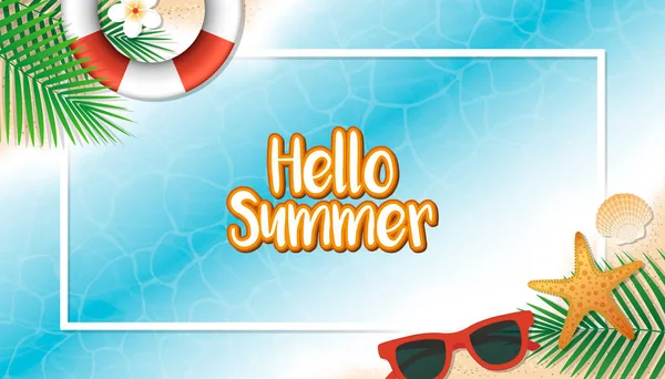 Hello summer holiday background. Season vacation, weekend. Vecto — Stock Vector