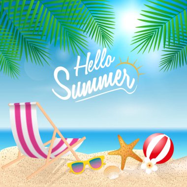 Yaz tatil arka plan Merhaba. Sezon tatil, hafta sonu. Vecto