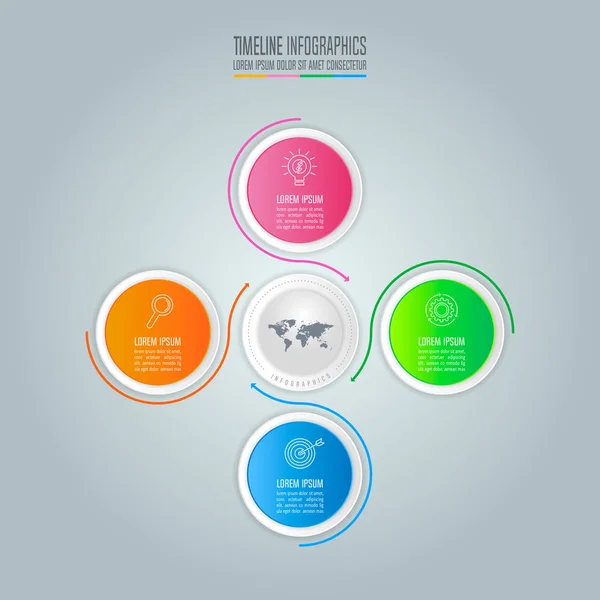Infographic design business concept mit 4 Optionen. — Stockvektor