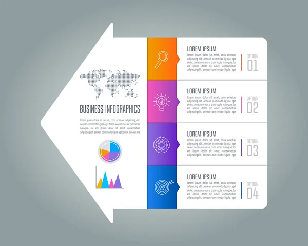 Infografika koncepcja biznesu 4 Opcje. — Wektor stockowy