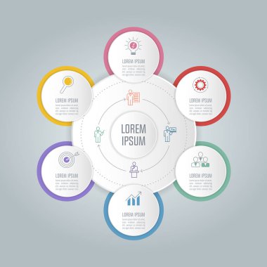 Infographic tasarım iş kavramı 6 seçeneği ile.