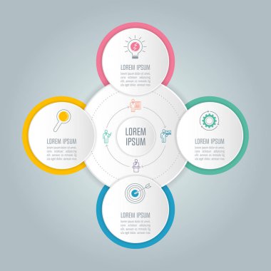 Infographic tasarım iş kavramı ile 4 seçenekleri.