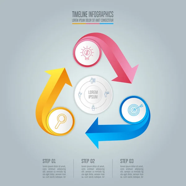 Infographic design business concept mit 3 optionen. — Stockvektor
