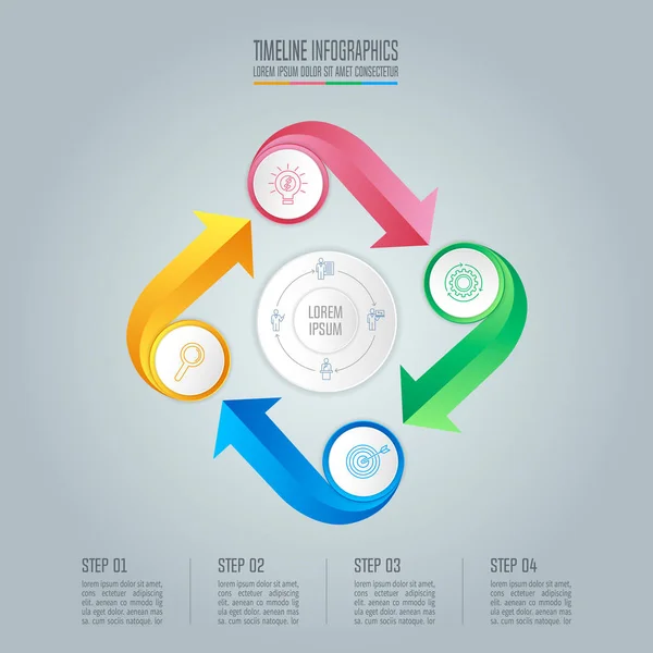 Infographic design business concept mit 4 Optionen. — Stockvektor