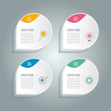 Infographic tasarım iş kavramı ile 4 seçenekleri.