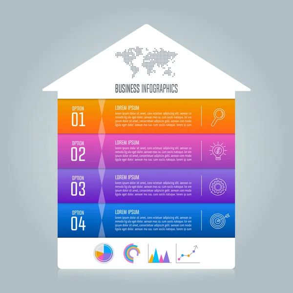 Koncepcja biznesowa infografikę osi czasu z 4 Opcje. — Wektor stockowy