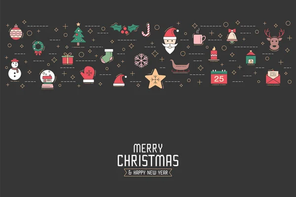 Weihnachtsgrußkarte oder Einladungshintergrund. Weihnachtselem — Stockvektor