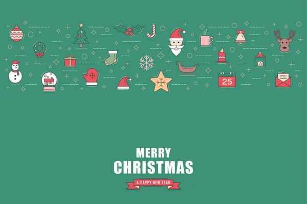 Weihnachtsgrußkarte oder Einladungshintergrund. Weihnachtselem — Stockvektor