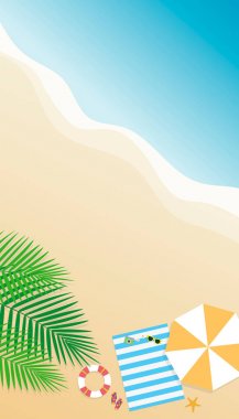 Yaz arka plan. Sezon tatil, hafta sonu. Vektör Illustratio