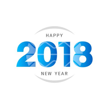 Mutlu yeni yıl 2018 metin tasarım. Tasarım tebrik kartı, invit