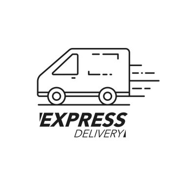 Ekspres teslimat simgesi kavramı. Van Servisi, sipariş, dünya çapında shi