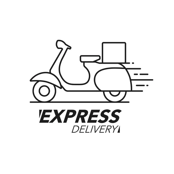 Concepto de icono de entrega urgente. Servicio de moto scooter, orden — Vector de stock