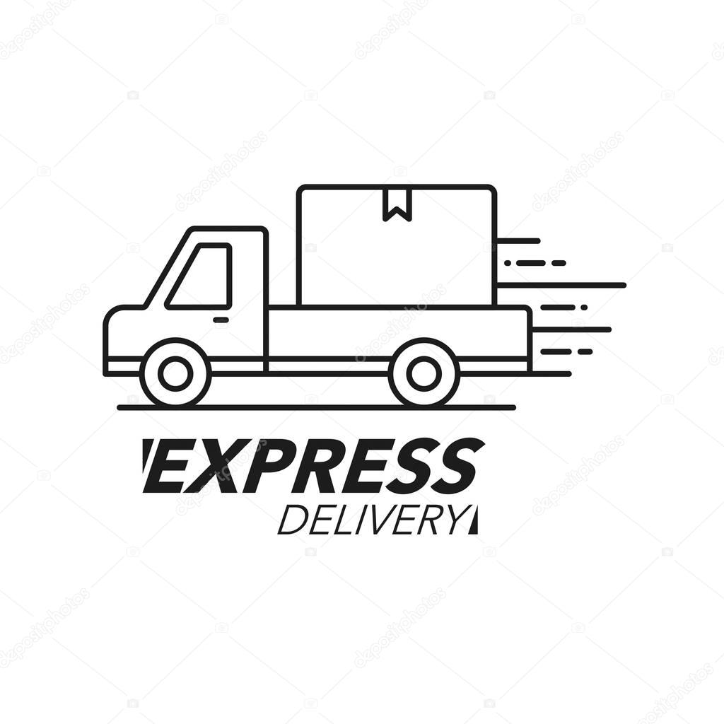 Express delivery icon concept. Pickup service, order, worldwide 