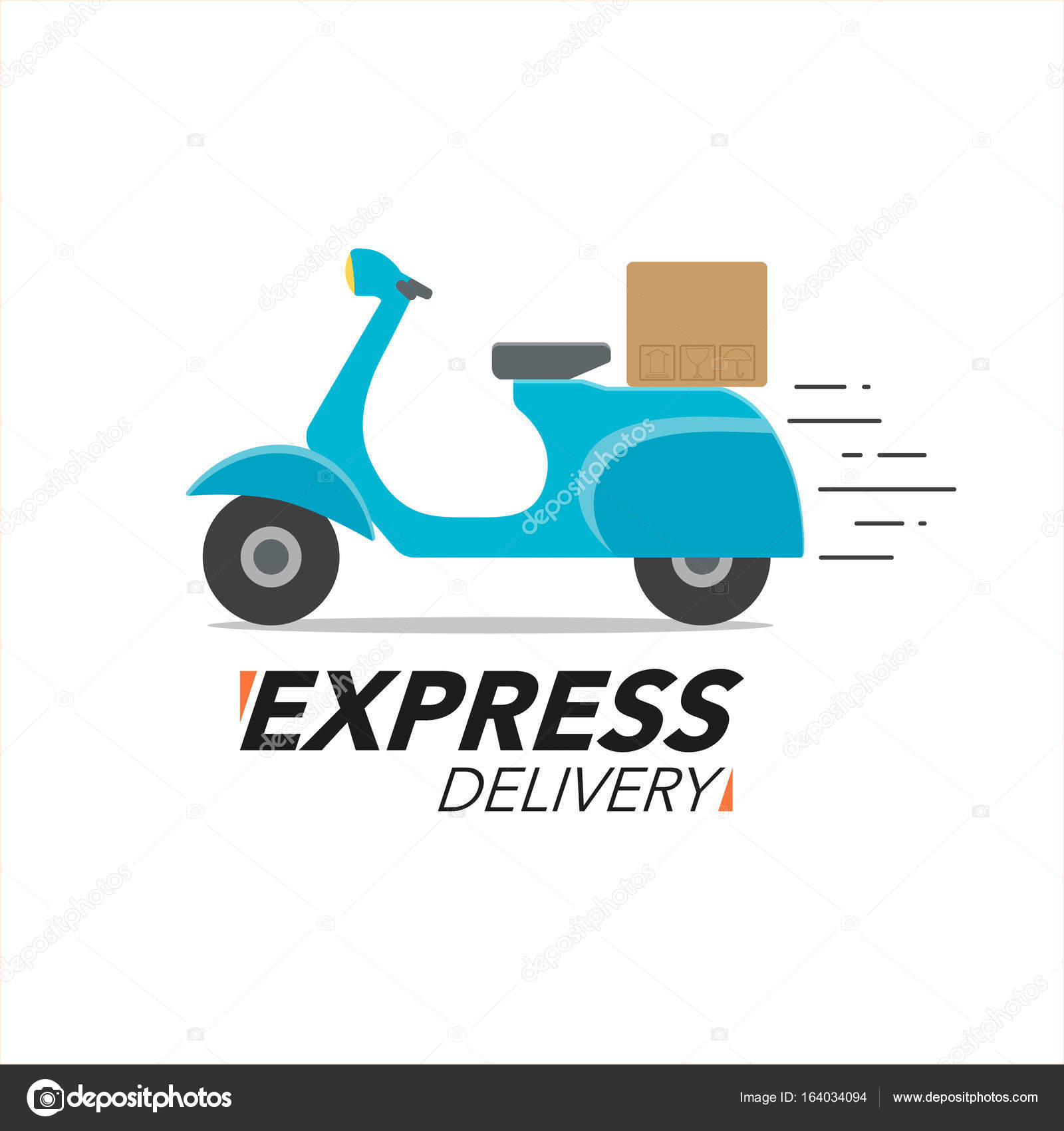 Express delivery icon concept. Scooter motorcycle service, order