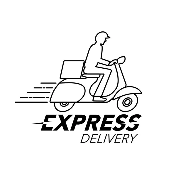 Concepto de icono de entrega urgente. Servicio de moto scooter, orden — Vector de stock