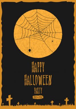 Mutlu Cadılar Bayramı partisi poster, afiş veya tebrik kartı. Cadılar Bayramı