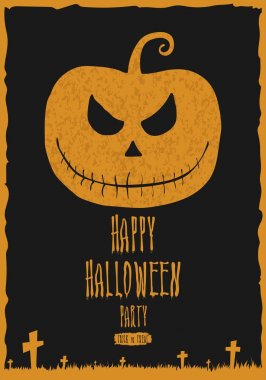 Mutlu Cadılar Bayramı partisi poster, afiş veya tebrik kartı. Cadılar Bayramı