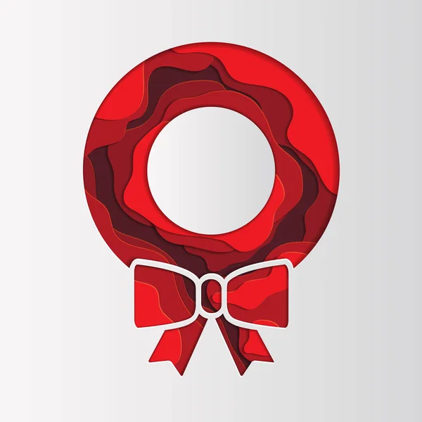 Feliz Navidad y la tarjeta de felicitación de temporada de invierno. 3D abstracto rojo — Vector de stock