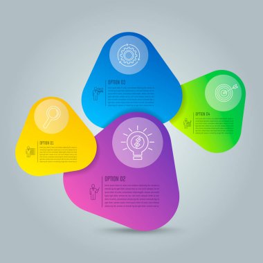 Infographic tasarım iş kavramı ile 4 seçenekleri.