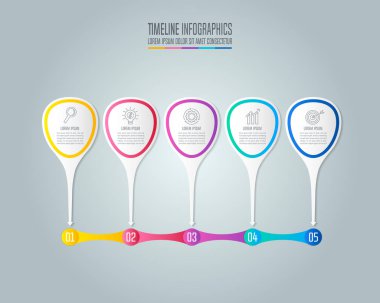 Infographic tasarım iş kavramı 5 seçeneği ile