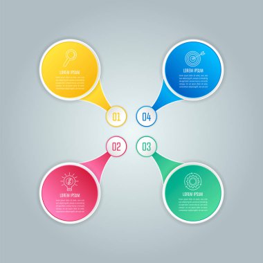 Infographic tasarım iş kavramı ile 4 seçenekleri