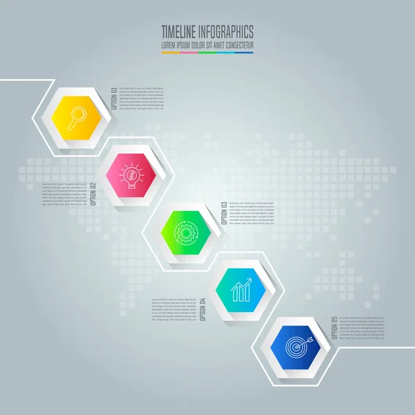 Koncepcja biznesowa projekt infografikę z 5 Opcje — Wektor stockowy