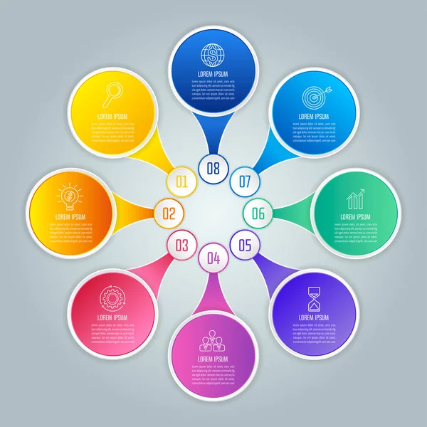 Infographic üzleti koncepció a 8 lehetőségek — Stock Vector