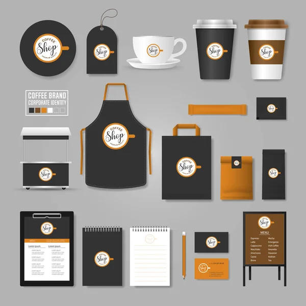 Corporate identity template. Logo concept for coffee shop, cafe, — Stock Vector