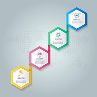 Infographic tasarım iş kavramı ile 4 seçenekleri