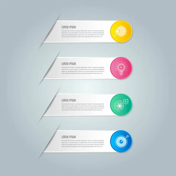 Infographic tasarım iş kavramı ile 4 seçenekleri — Stok Vektör