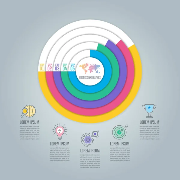 Infografik-Design Business-Konzept mit 5 Optionen. — Stockvektor