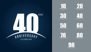 Set of anniversary logotype. Anniversary celebration design template clipart