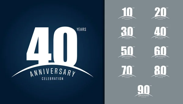Set of anniversary logotype. Anniversary celebration design template — Stock Vector