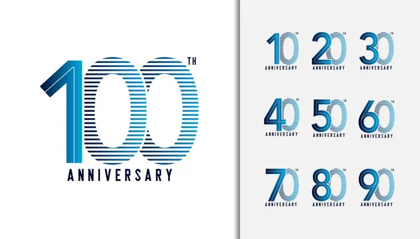 Set di logotipi dell'anniversario. Anniversario celebrazioni icone di design . — Vettoriale Stock