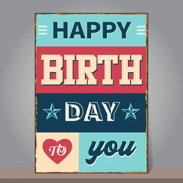 Vintage Happy Birthday mit Grunge und rostigem Hintergrund. — Stockvektor