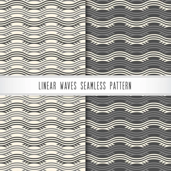 Padrão sem costura de ondas lineares vetoriais. Design moderno para fundo — Vetor de Stock