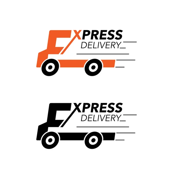 Express delivery icon concept. Truck service, order, worldwide, fast and free shipping. — Stock Vector