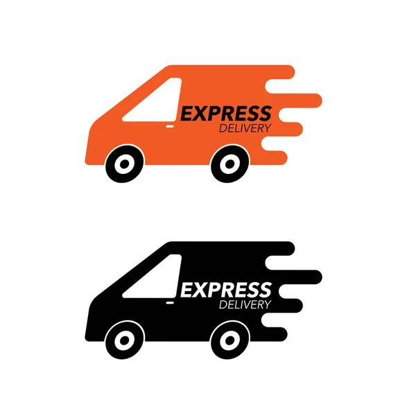 Concepto de icono de entrega urgente. Servicio de furgoneta, orden, en todo el mundo, envío rápido y gratuito . — Vector de stock