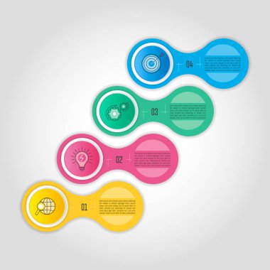 Infographic tasarım iş kavramı ile 4 seçenekleri.