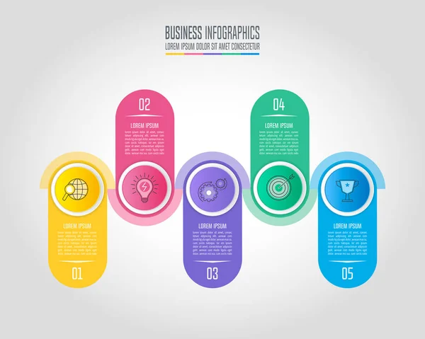 Infographic design business concept with 5 options. — Stock Vector